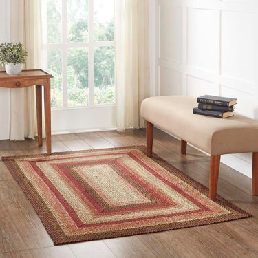 Ginger Spice Jute Braided Rug Rect with Rug Pad 4'x6' VHC Brands - The Fox Decor